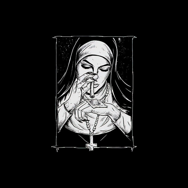Bad Religious Nun Graphic Casual Black Print T-shirt