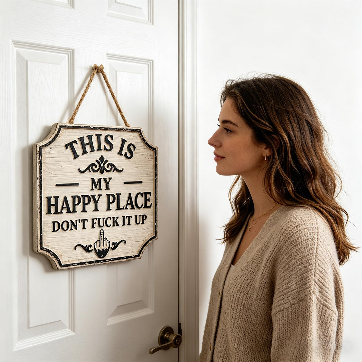 ⚡Last Day 49% OFF-Vintage Statement Metal Sign, "This Is My Happy Place Don't It up"