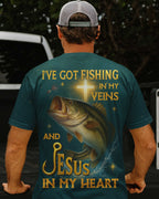 I've Got Fishing In My Veins And Jesus In My Heart All Over Print T-Shirt