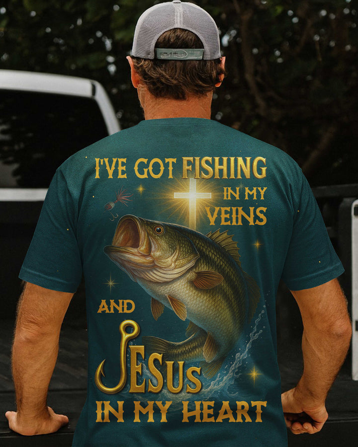 I've Got Fishing In My Veins And Jesus In My Heart All Over Print T-Shirt