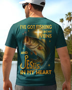 I've Got Fishing In My Veins And Jesus In My Heart All Over Print T-Shirt
