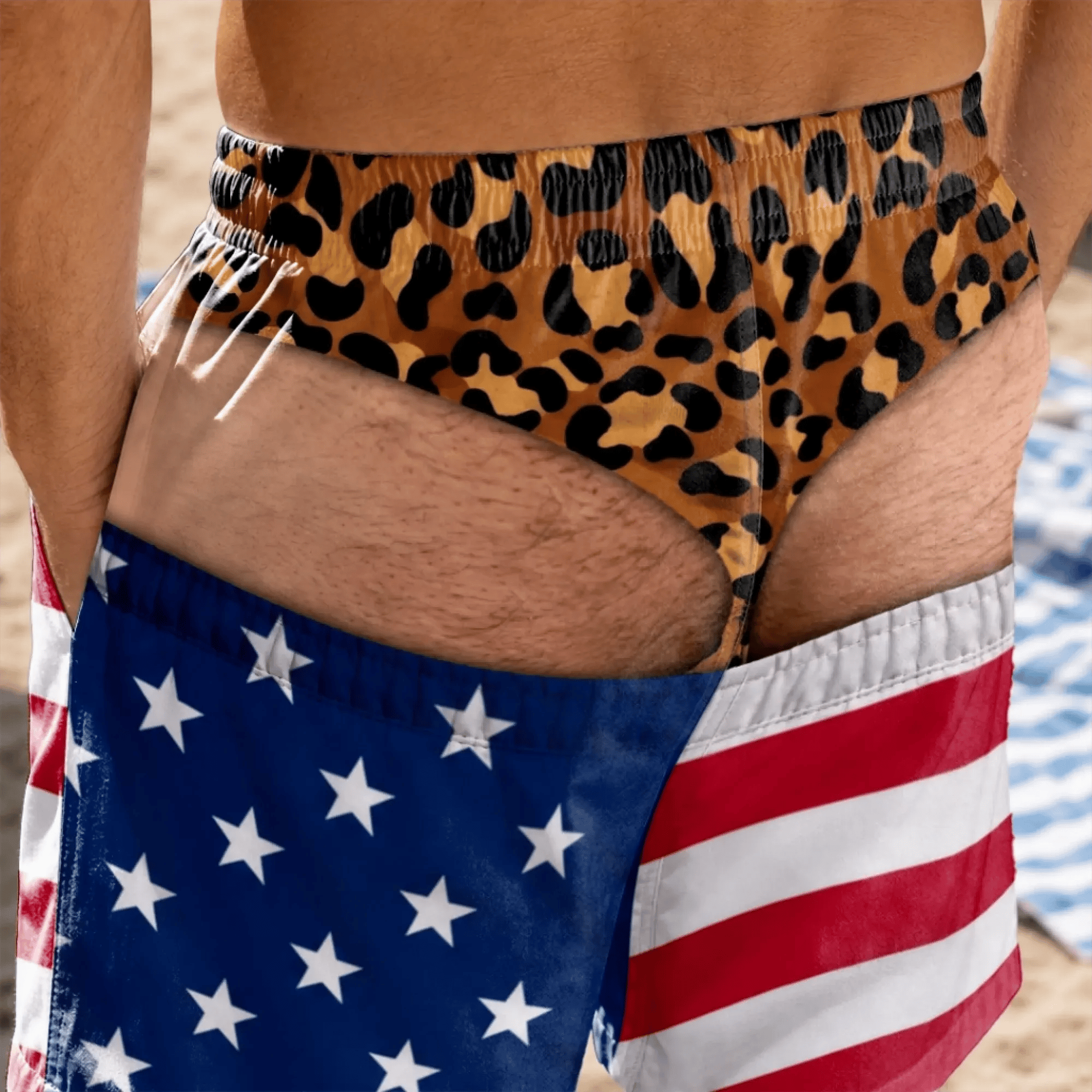 Men's Novelty Prank Swim Trunks – Funny Beach Shorts for Summer & Parties