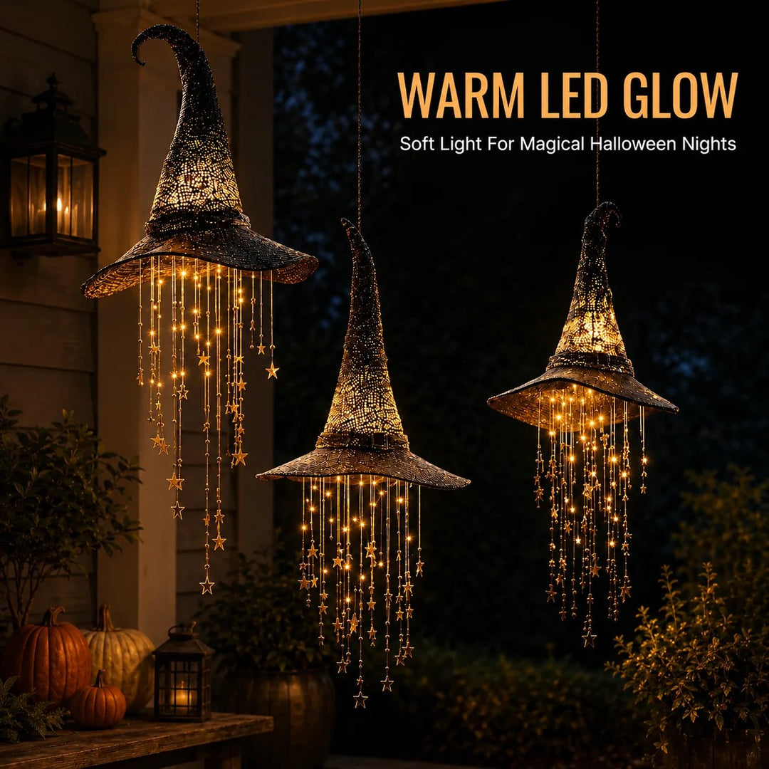 Lighted Witch Hat Hanging Chime