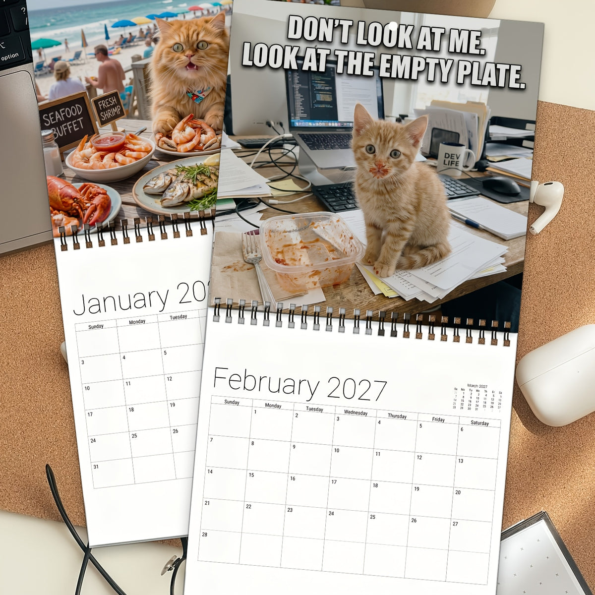 Funny Cats 2027 Calendar – 12 Months of Cat-titude & Laughs