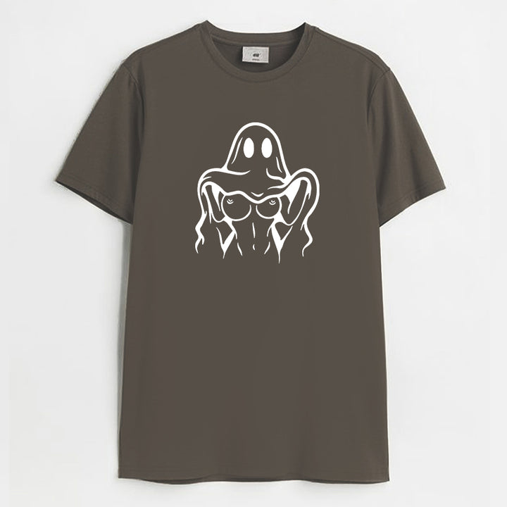 Naughty Ghost Sexy Boobs Graphic Print T-Shirt