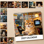 🐱 2027 Cat Wall Calendar – Cute Cats Monthly Calendar for Cat Lovers