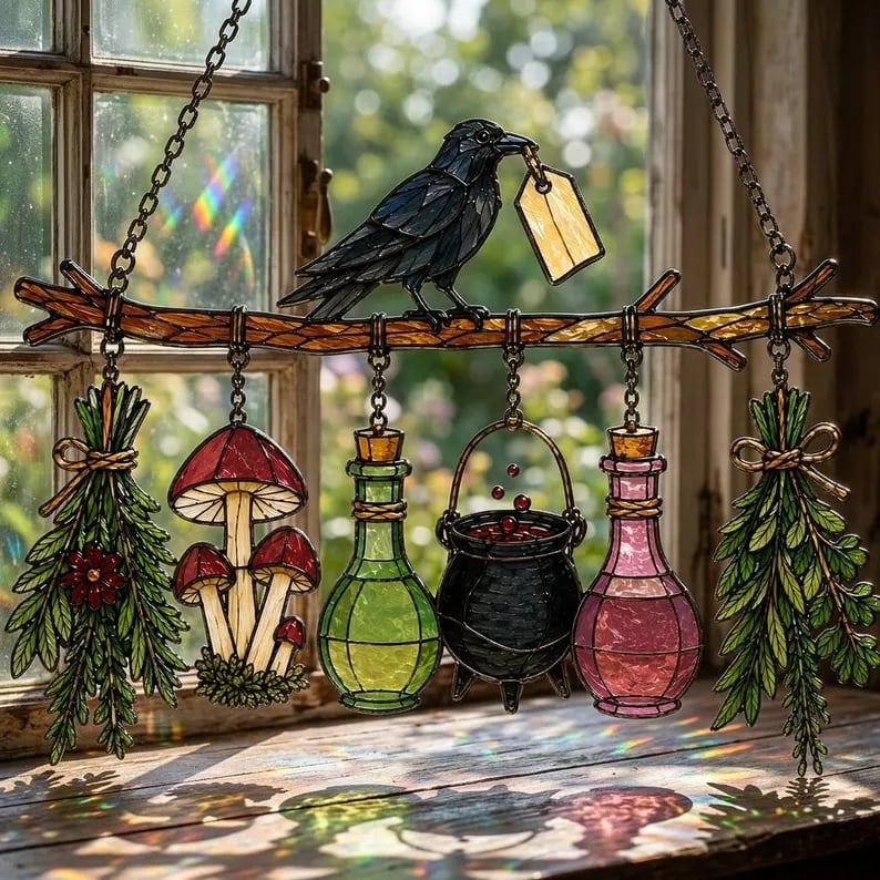 🖤 🐦‍⬛Raven Witch Suncatcher(✨Buy 2 Free Shipping)