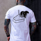 Skull Eat the Naked Ass in the Coffin Graphic Black Print T-shirt