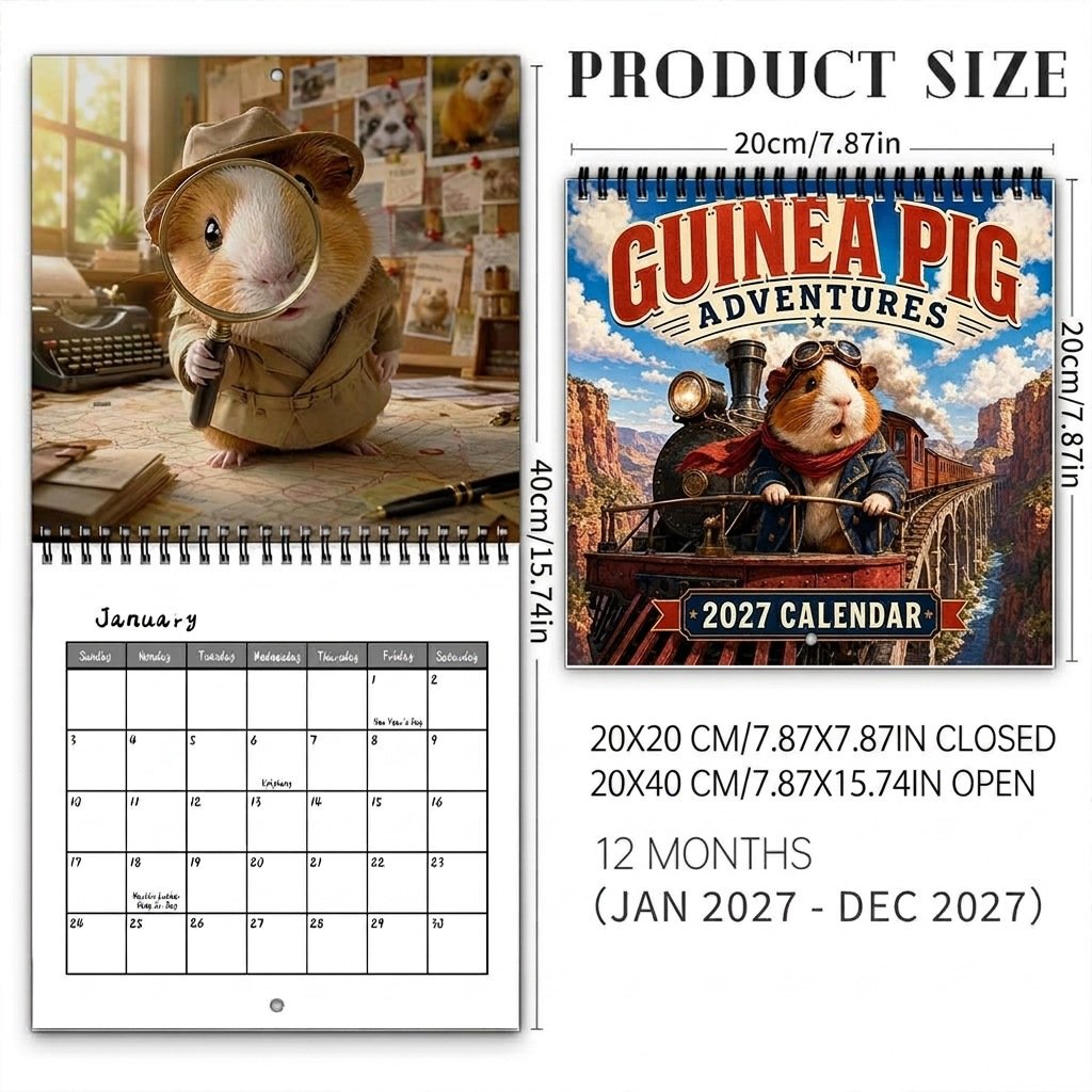 🐹2027 Guinea Pig Adventures Calendar
