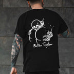 Better Together Skull and Butt Casual Graphic Print T-shirt