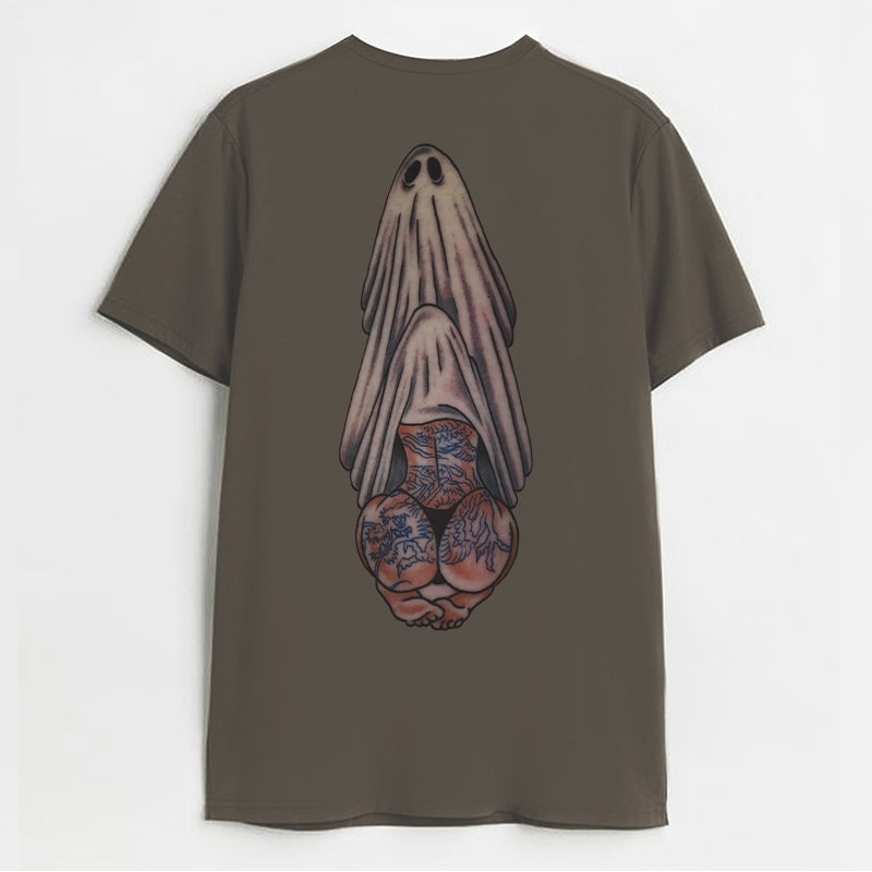 Oral Sex with Tattooed Ghost Dirty Love Black Print T-shirt
