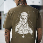 Bad Religious Nun Graphic Casual Black Print T-shirt