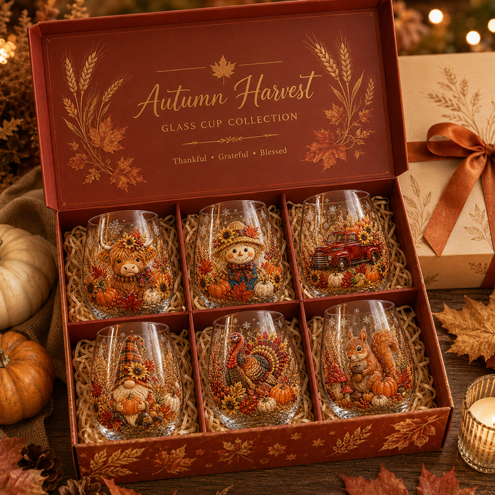 🍂✨Autumn Harvest Glass Cup Set