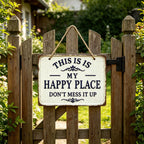 ⚡Last Day 49% OFF-Vintage Statement Metal Sign, "This Is My Happy Place Don't It up"