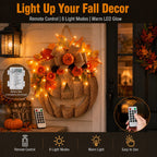 🎃✨ Lighted Burlap Pumpkin Wreath