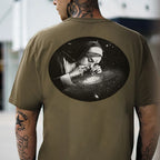 Nun Smoking Dark Style Black Print T-shirt