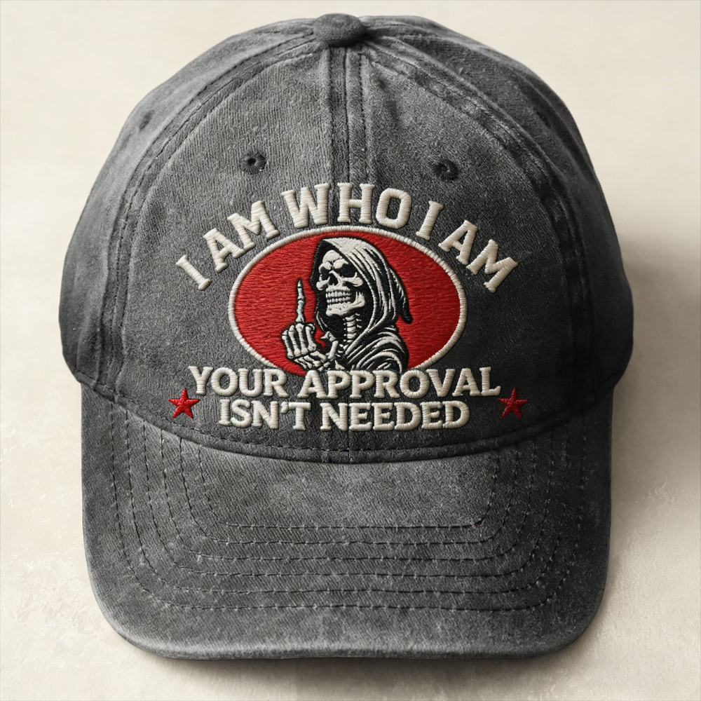 Skull Middle Finger Fuck Cap-I Am Who I Am