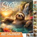 2027 Sloth Life Wall Calendar