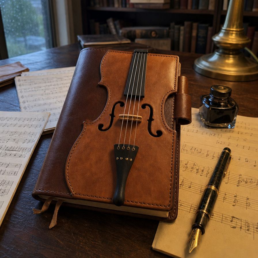 🔥HOT SALE - Vintage Violin Leather Notebook (Buy 2 Free Shipping)