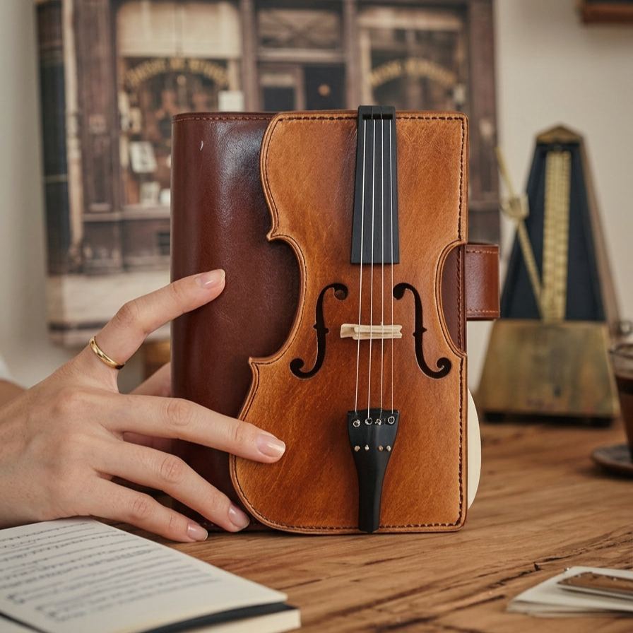 🔥HOT SALE - Vintage Violin Leather Notebook (Buy 2 Free Shipping)