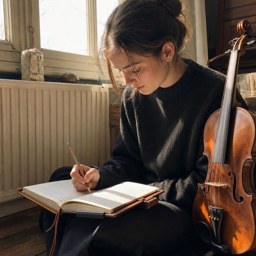 🔥HOT SALE - Vintage Violin Leather Notebook (Buy 2 Free Shipping)