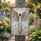 🕊️ Rustic Guardian Angel Metal Wall Art